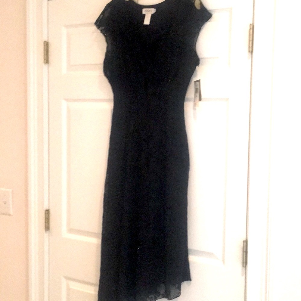 NWT- CDC- Ladies black midi social dress, size 10.
